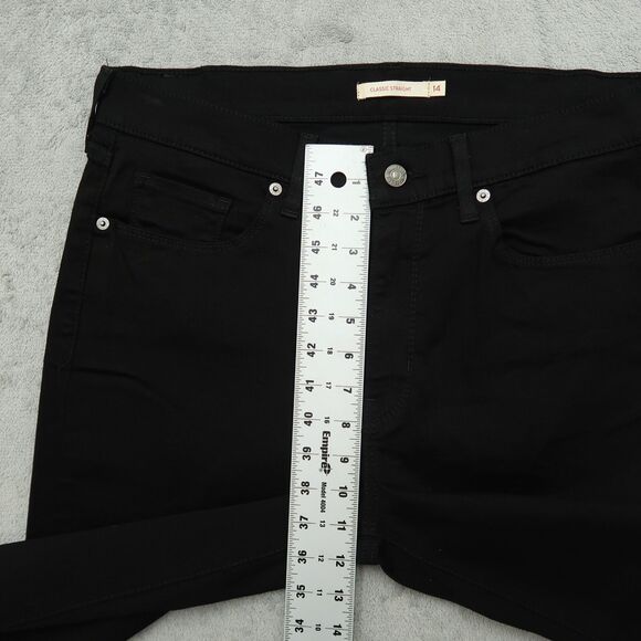 Levi's Jeans Womens Size 14S Black High-Rise Classic Straight Denim 27.5" Inseam - Picture 7 of 16